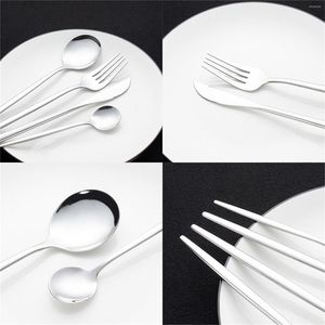 Dinnerware Sets 24PCS Stainless Steel Cutlery Set Elegant Mirror Polished Tableware For Wedding Thanksgiving Christmas WXV Sale