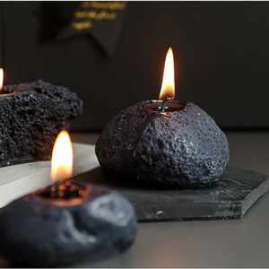 ミニメテオライトの香りの黒い幾何学ムーンキャンドルフラグランス面白い生意気なギフトの誕生日ホーム装飾のための北欧の誕生日