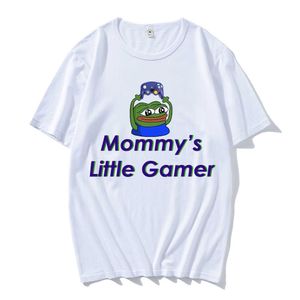 Herr t-shirts Mommy s Little Gamer Shirt Men's T Shirt Novelty Tee Shirt Kort ärm O Neck Overdimased T-shirts Bomullskläder T230103
