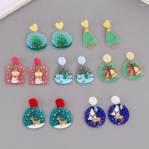 Brincos do garanhão Moda coreana Adorável Padrão de desenho animado Árvore de Natal Bohemian Snowman Milu Deer é usado para mulheres