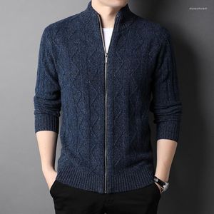 Men's Sweaters Wool Pure Brand Sweater Autumn And Winter Coat Middle Aged Father's Zipper Cardigan Jacket Men