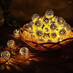 Strings Globe String Lights Balls LED Fairy Outdoor Starry Solenergi Dekorativ belysning för Garden Home