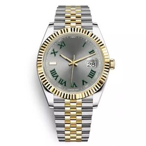 Topp m￤rke lyxklocka Datejust 41mm Automatisk mekanisk armbandsur Tv￥ tonjubileumsarmband Sport Mens Crown Roma Watches On S258Z