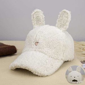 Ball Rabbit Ears Autumn Winter Baseball Women Lamb Wool Hats Version Tide Cap Plush Girl Teddy Cashmere Warm Capss