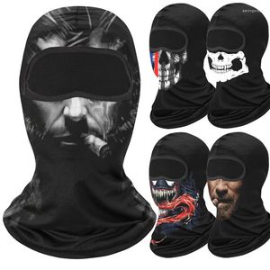 Bandanas impressão 3D Men Balaclava Skull Face Mask Facking Fustores de cachecol Bandana pescoço quente Bike Bike Chapear Motorcycle Tampa