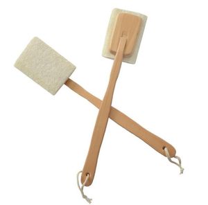Natural Loofah Brush Exfoliating Dead Skin Body Scrubber Loofah-Brush with Long Detachable Wooden Handle Back Brush SN5067