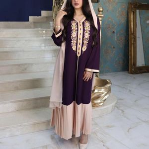 Ethnische Kleidung, elegante Dubai-Luxus-Party-Maxikleider für Frauen, langärmlig, marokkanischer Kaftan, besticktes Abendkleid, muslimische Kleidung