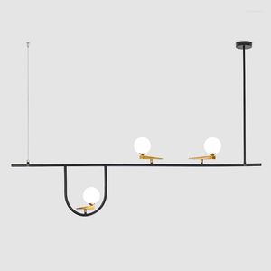 Chandeliers Nordic Simple Bird Chandelier Strip Three Head Bar Restaurant Lamp Modern Creative Designer