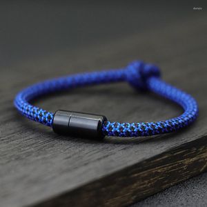 Braccialetti con ciondoli Braccialetto di corda alla moda Unisex Etnico Rotondo Filo con anima Braclet Accessori da spiaggia Regalo di compleanno Per amante Bracciale con micro magnete