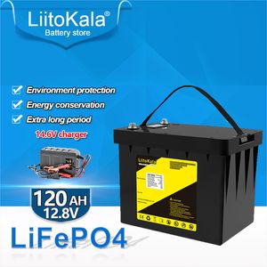 Liitokala 12V 50AH 60AH 80AH 100AH ​​120AH Батарея Глубокий цикл LIFEPO4 Перезаряжаемый аккумулятор 12,8 В Жизненные циклы 4000 со встроенной защитой BMS и зарядным устройством 14,6 В.