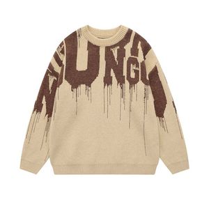 Hip Hop Pullover Y2K Grunge Harajuku Retro Gestrickte Brief Jumper Pullover Unisex Herbst Mode Casual Lose Pullover Streetwear