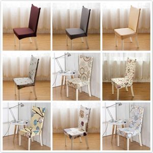 Chair Covers Europe Style Printed Cover Restaurant Wedding Party Arm Spandex Seat For Kitchen Dining Room 1PC