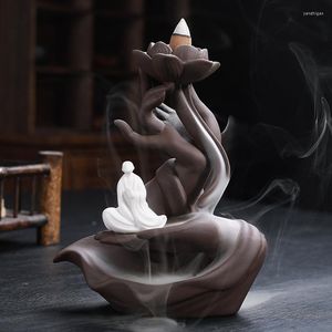 Candle Holders Bergamot Guanyin Lotus Back Incense Burner Ornaments Antique Sandalwood Furnace Indoor Household Purple