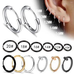 Hoop Earrings 1 Pair Women/Man Stainless Steel Small Hoops Earring Piercing Ear Cartilage Tragus Simple Thin Circle Anti-allergic Buckle