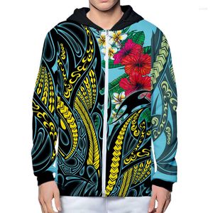 Felpe con cappuccio da uomo Amazing Polynesia Tribal Pattern Tattoo 3D over stampato Felpa con cappuccio Uomo Donna Unisex Outwear Zipper Pullover Felpa Casual 4XL