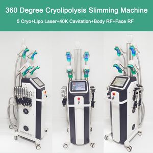 360° Cryotherapy Slimming Machine Lipolaser Weight Loss Lymph Drainage Cavitation Fat Dissolve Cellulite Removal RF Remove Wrinkle Anti Aging Device