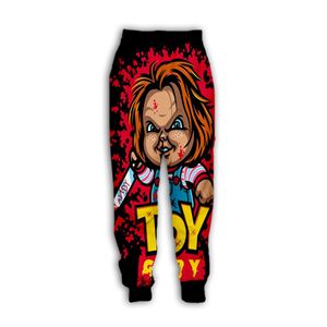 Hiphop sportkläder punk casual loose män coola tryck brud av chucky 3d byxor 008