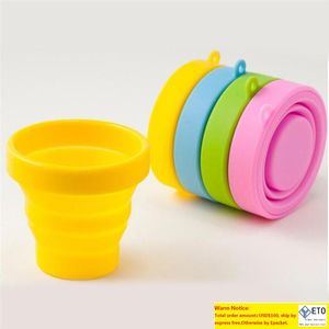 NEW Portable Silicone Retractable Folding with Lid Outdoor Telescopic Collapsible Drinking Travel Camping water