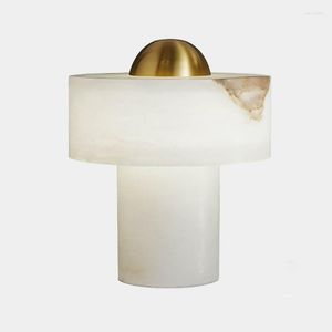 Table Lamps Marble Minimalist LED Lamp Bedside Desk Light Indoor Lighting Home Decoration For Dressing Study Room Bedroom