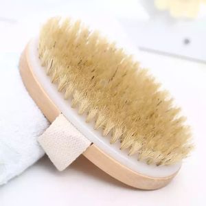 Cleaning Brushes Bath Brush Dry Skin Body Soft Natural Bristle SPA The Wooden Shower Without Handle Fast Delivery RRA942