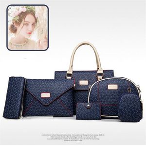 Rosa sugao 2020 neue mode handtasche frauen schulter handtasche pu leder 6 stücke set tragetaschen designer handtasche dame handtaschen BHP195P