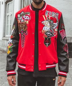 Mode kvinnors jacka bokstav tryck dubbel gängade baseballjackor varsity kappa kvinnor beskurna lapptäcke par jacka tjock streetwear svettrock