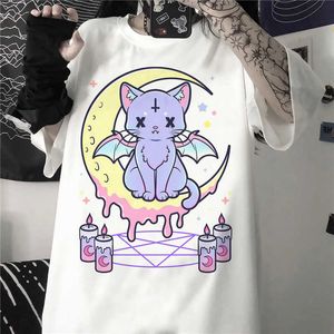 T-shirt da uomo T-shirt Goth pastello Uomo Donna Kawaii Cartoon Abbigliamento gotico Camicia Y2k Harajuku T-shirt grafica unisex T-shirt hip-hop femminile T230103