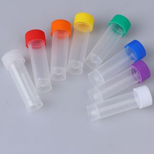 5 ml di prove in plastica Test congelati bottiglia Contenitore confezione di tappo per guarnizione a vite con guarnizione in silicone