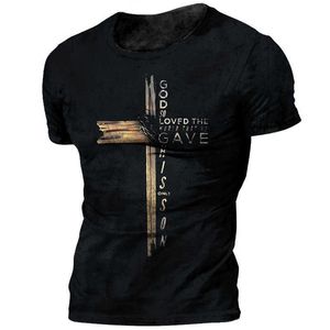 Erkek Tişörtler Vintage Şövalyeler Templar T Shirt Erkekler için 3d Baskı İsa Mesih Crucifix Erkekler Tişört Büyük Boy Kısa Kollu Üstler Tee Shirt Man T230103