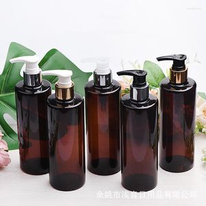 収納ボトル5PCS 300ML/500MLスプレーサブボトリングプラスチックマルチカラー補充可能ボトル空のコンテナフリップトップディスペンシングメイクアップツール