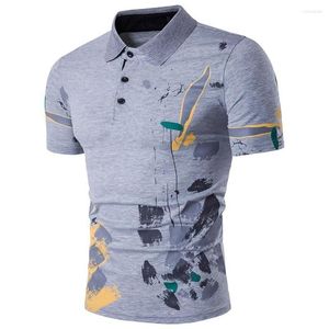 Men's Polos Zogaa Men Short Sleeve Polo Shirts Mens Casual Cotton Shirt Slim Graffiti Printing Male Tops Tees Summer Wear