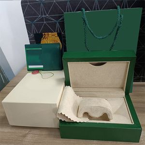 L Lyxgrön med originalklockor Rolex-fodral i trä Papper Kort Plånboksaskar Tillbehör Armbandsur A