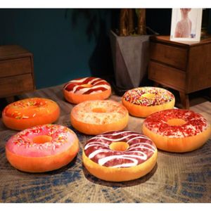 Pillow Cute Creative Plush Soft Chocolate Donut Doughnut Food Back Saddle Car Sofa Seat Kids Girl Gift Home Decor SW