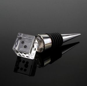 Ferramentas de bares Gift de casamento exclusivo K9 Crystal Dice Bottle Bottle Stopper Favores de chuveiro para convidados do sexo masculino Garrafa de vinhos Sn600