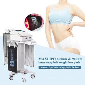 Macchina dimagrante laser Lipo Laserlipo 650nm 940nm Body Sculpt Brucia grassi Attrezzatura per salone di bellezza Sollievo dal dolore Terapia fisica Dispositivo per la rimozione della cellulite con 5 cuscinetti