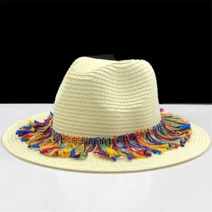 STINGY 2019 New Natural Wide Brim Burr Raffia Hats Fringe Women Plain Plain Large Beach Summer Summ Caps Big Straw Cap Chapeau 0103