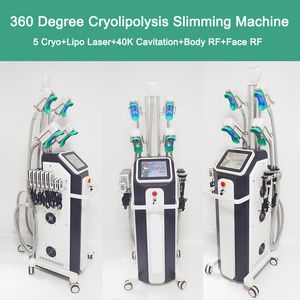 Macchina dimagrante per criolipolisi a 360 gradi Crioterapia Lipo Laser Perdita di peso Forma del corpo Linfodrenaggio Cavitazione RF Antirughe Attrezzatura per la bellezza del viso