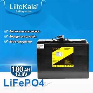 LiitoKala 12V LiFePO4 Battery 180Ah RV Campers Waterproof Golf Cart Batteries 4000 Cycles Off-Road Off-grid Solar energy 100A BMS