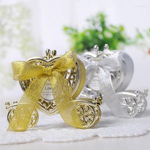 Подарочная упаковка 12шт Kawaii Bowknot Carriage Wedding Candy Boxs Европейские пластиковые чехлы для детского душа на день рождения