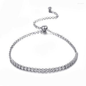 Link bransoletki Regulowane wykwintne okrągłe cyrkon Bransoletka Rope Silver Splated Argent Ręczny łańcuch M01-BR0070