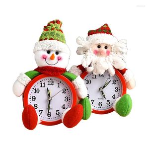 Table Clocks Christmas Fashion Santa Claus Snowman Doll Shaped Desk Clock Home Needle Battery Decorations Xmas Party Decor