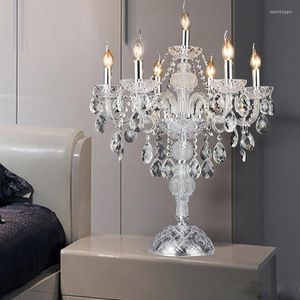 Tischlampen, luxuriöse, moderne, minimalistische europäische Kerze, Kristalllampe, Schlafzimmer, Nachttisch, Wohnzimmer, Arbeitszimmer