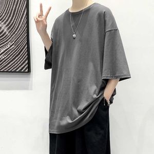 Мужские футболки Lappster-Youth Cotton Harajuku Графические сплошные T-рубашки 2022 Мужские белые классические футболки мужчина негабаритный винтажный винтажный O-образный вырез T230103