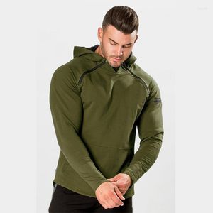 Men's Hoodies DUYIT Fashion Neckline Shoulder Zipper Hooded Sweatshirt Men Spring/Autumn Solid Color Long Sleeve Big Pocket