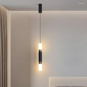 Lâmpadas pendentes Luzes LED modernas para decoração de quarto Sala de jantar Preto Lâmpada preta Lâmpada Restaurante Cozinha Nórdica Lustres