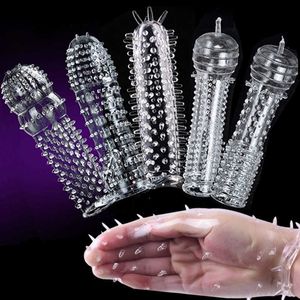 Extensions 5 Pcs Men Penis Covers Lengthen Delay Sex Products Finger Cock Ring Set ToyAdult Toy For Women Shop XQ2S