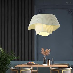 Pendant Lamps Modern Fabric Ceiling Suspension Light For Dining Table Lighting AC220V Simple Hanging Bedroom Lamp