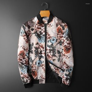 Men's Jackets 18 Colors Spring And Autumn Boutique Print Men's Casual Stand Collar Jacket Social Street Male Coat 5XL Bomber Clothing