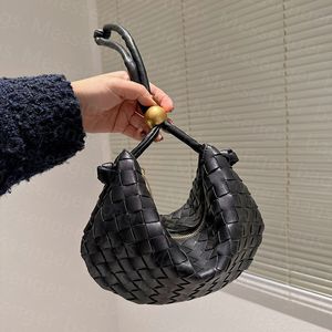 Designer TURN POUCH Totes Luxury Half Moon Bag Women Golden Ball Adjustable strap Handbags Knitting Hobo Bags Purse Zipper Closed Wallet 29x19cm