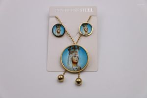 Серьги ожерелья установили подарки на День Матери Валентина Рождественская мода из нержавеющей стали для женщины